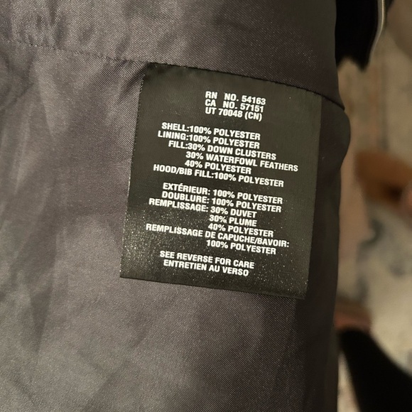 Cole Haan Signature Bib Insert Down & Feather Coat Black size large - Picture 3 of 7